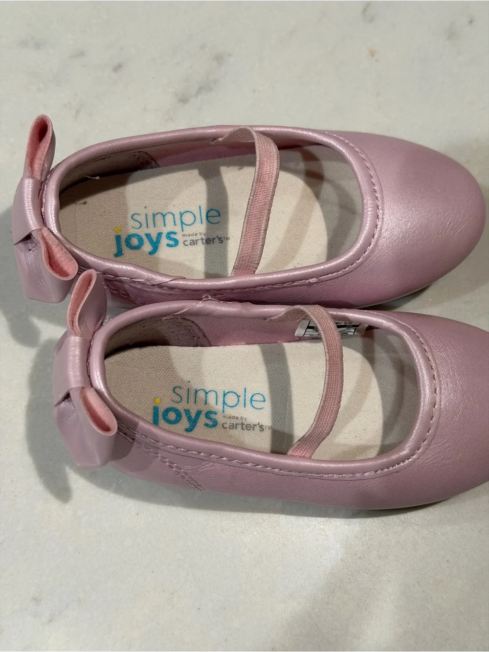 Simple Joys by Carter's Toddler Girls “Ana” Metallic Pink Ballet Flats